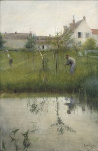 O velho e o jardim do viveiro de Carl Larsson