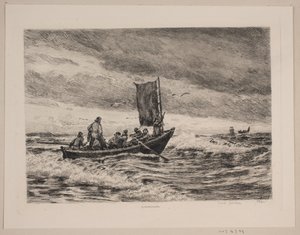 Barco de pesca no surf