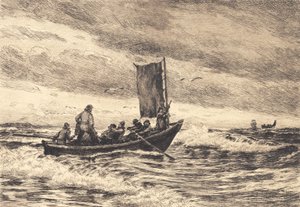 Barco de pesca no surf