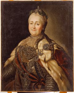 Retrato da Imperatriz Catarina II (1729-1796). Pintura de Carl Ludwig Johann Christineck (1732-1792), óleo sobre tela de Carl Ludwig Christinek