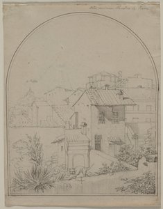Vista da minha janela em Roma (reto) de Carl Ludwig Tischbein
