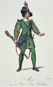 Max, esboço de fato para Der Freischutz (O atirador ou atirador livre), de Carl Maria von Weber (1786-1826) de Carl Maria von Weber