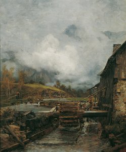 Moinho de água em Goisern (depois de Emil Jakob Schindler) de Carl Moll