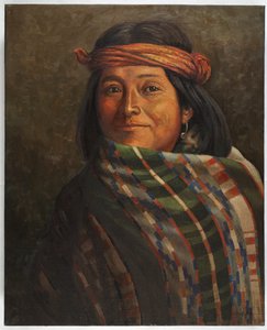 Cove-Vai, San Felipe Pueblo (óleo sobre tela) de Carl Moon