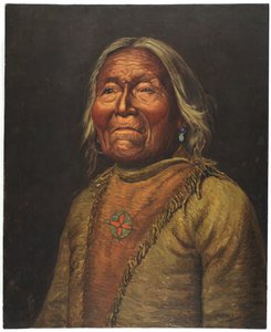 Nar-Ah-Kee Gie Etsu, Velho Apache Scout (óleo sobre tela)