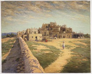 Pueblo Norte de Taos (óleo sobre tela) de Carl Moon