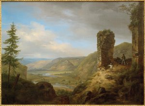 C.Morgenstern, vista da ruína fechada Böckelheim de Carl Morgenstern