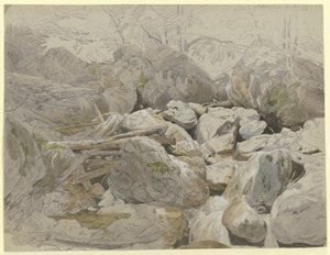 Cascata entre blocos rochosos de Carl Morgenstern