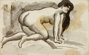 Nu feminino de mãos e joelhos de Carl Newman