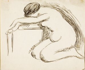 Mulher nua de joelhos de Carl Newman