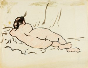 Nu reclinado, vista traseira de Carl Newman