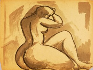 Nu feminino sentado de Carl Newman