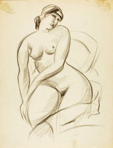 Nu feminino sentado de Carl Newman