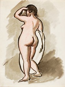 Nu feminino em pé