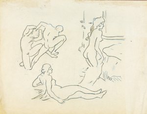 Estudos de três figuras de Carl Newman