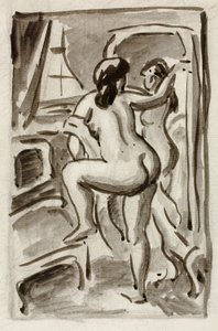 Dois nus femininos em pé de Carl Newman