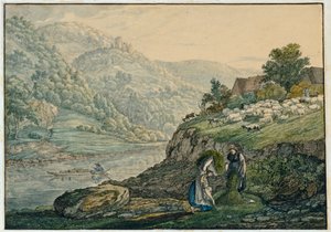 Stolzeneck am Neckar (folha 19 do caderno de esboços da região do Neckar)