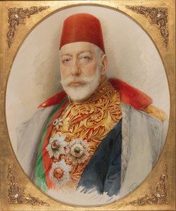 Retrato de Mehmed V 1844-1918, Sultão e Califa do Império Otomano.