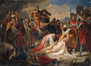 Carlos I de Anjou sobre o corpo de Manfredo após a Batalha de Benevento em 26 de fevereiro de 1266, 1838
