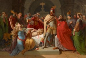 Kriemhild no corpo de Siegfried declara Hagen como seu assassino e jura vingança, 1835.