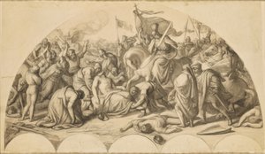 Rudolf I de Habsburgos no corpo de Przemysl Ottokar II de Boémia
