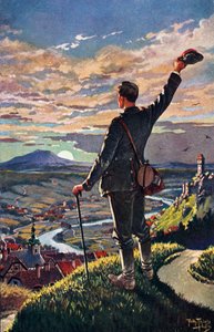 O VOLTADO DO SOLDADO PARA CASA - ilustração de Carl Robert Arthur Thiele 1860-1936