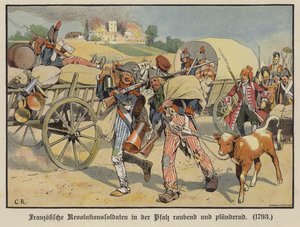 Soldados franceses roubando e saqueando no Palatinado de Carl Röchling