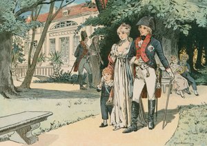 Frederico Guilherme III, rei da Prússia (1770-1840), e sua esposa, a rainha Louise (1776 -1810), em Paretz em 1800
