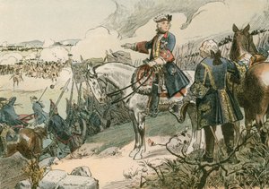 Frederico o Grande (1712-1786) na Batalha de Hohenfriedberg em 1745