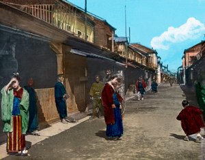 Japão, ilha de Honshu, região de Kanto, vida de rua em Tóquio, data da imagem: cerca de 1920. Arquivo Carl Simon
