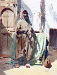 Marrocos, mendigo cego em Tânger, data da imagem: cerca de 1910. Arquivo Carl Simon