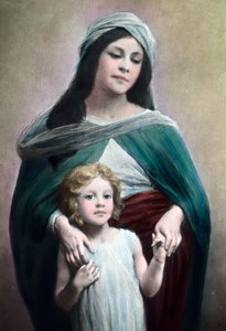 Mãe com filho do ilustrador e artista gráfico alemão Max Stern (1872 - 1943). Data da imagem: cerca de 1900. Arquivo Carl Simon