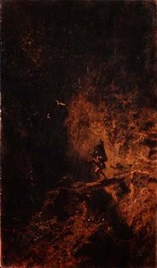 Um Viajante que atravessa uma Ravina de Carl Spitzweg