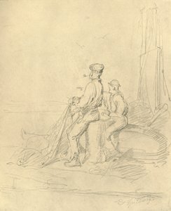 Am Strande, meados do século XIX, c1924. de Carl Spitzweg