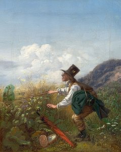 O apanhador de borboletas (botânico). Por volta de 1837 de Carl Spitzweg