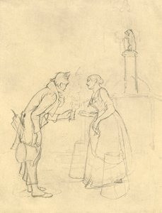 The Timid Freeman, meados do século XIX, c1924. de Carl Spitzweg
