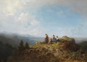 Dirndln no pasto de Carl Spitzweg