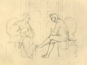 Pergunta séria, meados do século XIX, c1924. de Carl Spitzweg