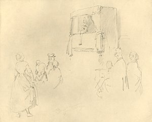 Kasperltheater I, meados do século XIX, c1924. de Carl Spitzweg