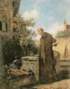 Monge, cheirando a rosa de Carl Spitzweg