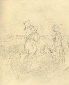 Passeio de domingo, meados do final do século XIX, c1924. de Carl Spitzweg