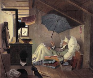 O pobre poeta, 1839 de Carl Spitzweg
