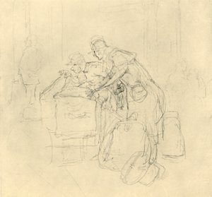 Zollvisitation II, meados do século XIX, c1924. de Carl Spitzweg