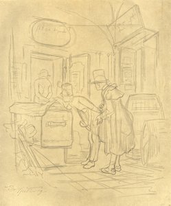 Zollvisitation I, meados do século XIX, c1924. de Carl Spitzweg