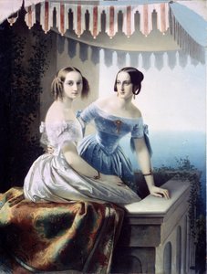 Retrato das Grã-duquesas Marie Nikolaievna da Rússia (Duquesa de Leuchtenberg de Carl Timoleon von Neff