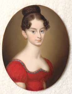 Retrato de uma senhora desconhecida em um vestido vermelho de Carl Viertel