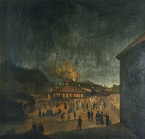 Celebração nacional em Bærum Jernverk (fábrica de ferro) Midsummer de Carl Vogt