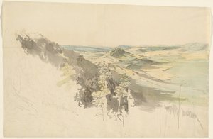 Paisagem montanhosa com Castelo de Landsberg de Carl Wagner