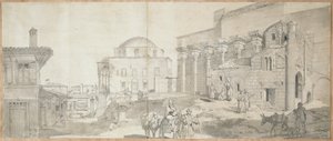 Biblioteca de Adriano e a Grande Mesquita em Atenas de Carl Wilhelm Freiherr von Heideck