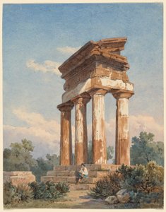 Uma ruína do templo em Agrigento de Carl Wilhelm Götzloff